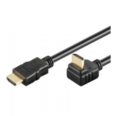 Kabel HDMI 19p - 19p 1,5 m złoty 90 stopni